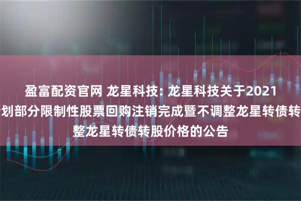 盈富配资官网 龙星科技: 龙星科技关于2021年股权激励计划部分限制性股票回购注销完成暨不调整龙星转债转股价格的公告