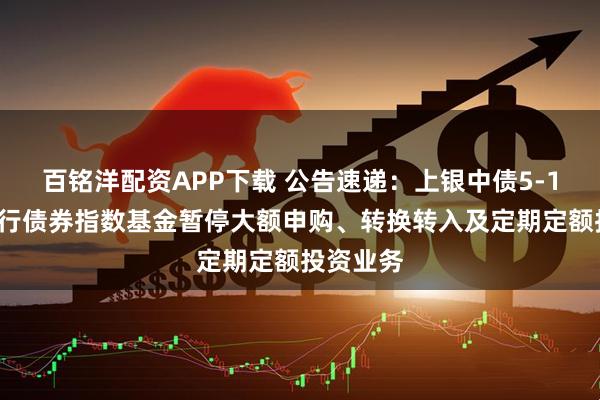 百铭洋配资APP下载 公告速递：上银中债5-10年国开行债券指数基金暂停大额申购、转换转入及定期定额投资业务
