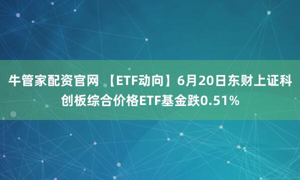 牛管家配资官网 【ETF动向】6月20日东财上证科创板综合价格ETF基金跌0.51%